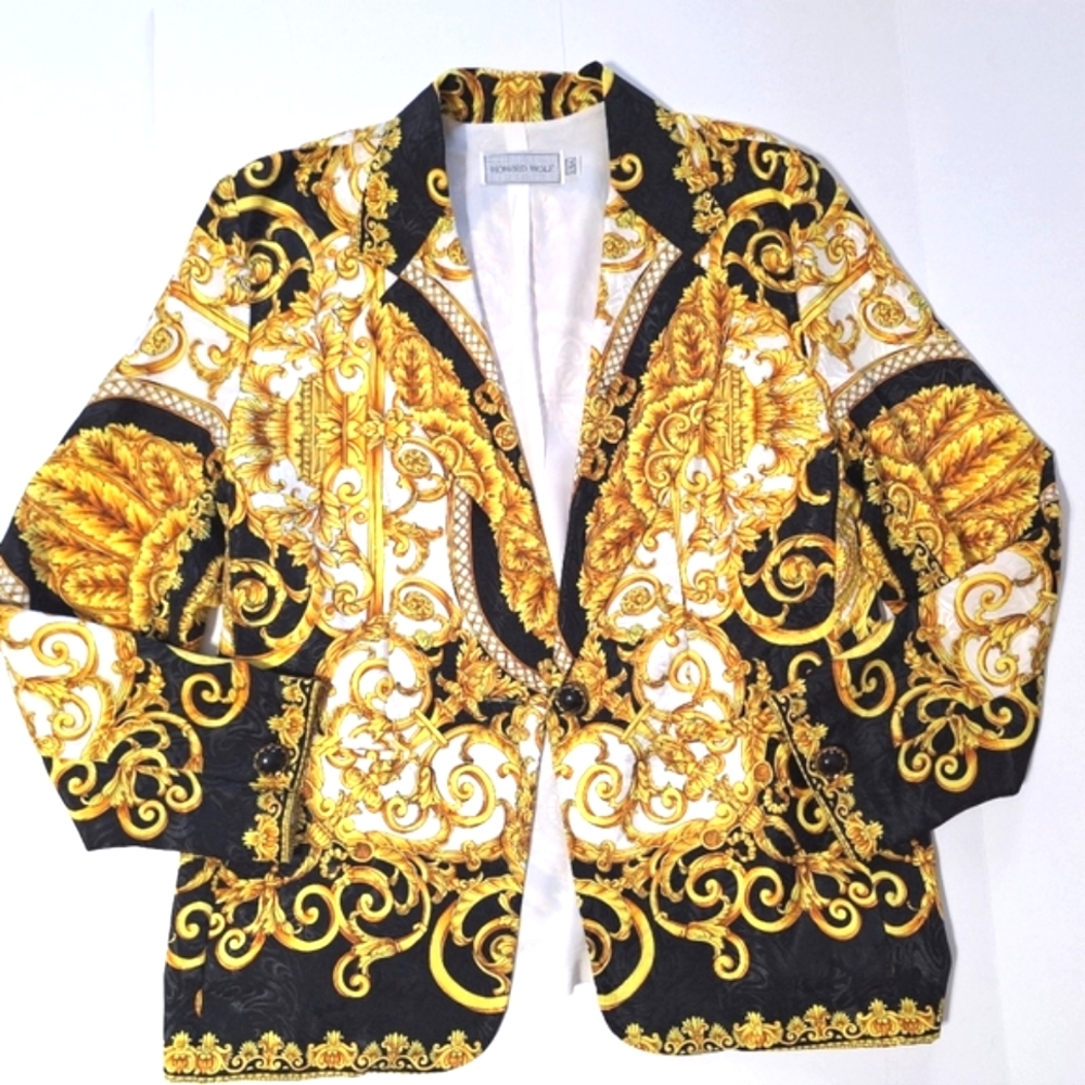 Vintage Howard Wolf Versace Inspired Ornate Scroll Blazer